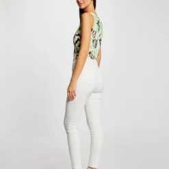 Débardeur Col En V Imprimé Végétal Multico Femme -Morgandetoi Boutique debardeur col en v imprime vegetal multico femme vue2 32536300954220900