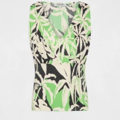 Débardeur Col En V Imprimé Végétal Multico Femme -Morgandetoi Boutique debardeur col en v imprime vegetal multico femme vue3 32536300954220900