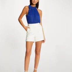 Débardeur Encolure Américaine Avec Noeud Bleu Femme -Morgandetoi Boutique debardeur encolure americaine avec noeud bleu femme vue5 32536300954390300