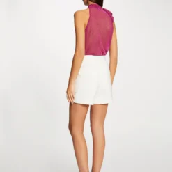 Débardeur Encolure Américaine Avec Noeud Rose Femme -Morgandetoi Boutique debardeur encolure americaine avec noeud rose femme vue2 32536300954390503