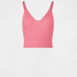 Débardeur Pull à Bretelles Fines Rose Femme -Morgandetoi Boutique debardeur pull a bretelles fines rose femme vue3 32536300952750503