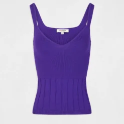 Débardeur Pull à Bretelles Violet Femme -Morgandetoi Boutique debardeur pull a bretelles violet femme vue3 32536300950740310
