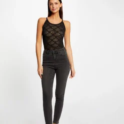 Débardeur Pull Ajouré Fils Métallisés Noir Femme -Morgandetoi Boutique debardeur pull ajoure fils metallises noir femme vue5 32536300954380100