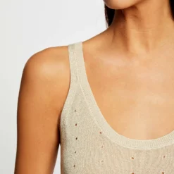 Débardeur Pull Avec Bretelles Beige Femme -Morgandetoi Boutique debardeur pull avec bretelles beige femme vue4 32536300937760202