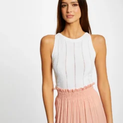 Débardeur Pull Avec Bretelles Croisées Ecru Femme -Morgandetoi Boutique debardeur pull avec bretelles croisees ecru femme vue6 32536300938190201