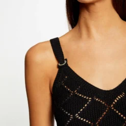 Débardeur Pull Avec Bretelles Noir Femme -Morgandetoi Boutique debardeur pull avec bretelles noir femme vue4 32536300938300100