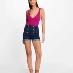 Débardeur Pull Avec Col En V Framboise Femme -Morgandetoi Boutique debardeur pull avec col en v framboise femme vue5 32536300942800502