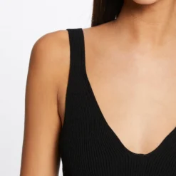 Débardeur Pull Avec Col En V Noir Femme -Morgandetoi Boutique debardeur pull avec col en v noir femme vue4 32536300942800100