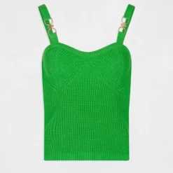Débardeur Pull Avec Ornements Vert Femme -Morgandetoi Boutique debardeur pull avec ornements vert femme vue3 32536300937690600