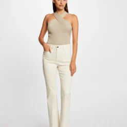 Débardeur Pull Bretelles Croisées Au Col Beige Clair Femme -Morgandetoi Boutique debardeur pull bretelles croisees au col beige clair femme vue5 32536300953700209