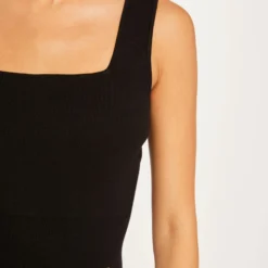 Débardeur Pull Bretelles Larges Noir Femme -Morgandetoi Boutique debardeur pull bretelles larges noir femme vue4 32536300910440100