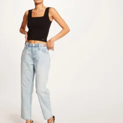 Débardeur Pull Bretelles Larges Noir Femme -Morgandetoi Boutique debardeur pull bretelles larges noir femme vue5 32536300910440100