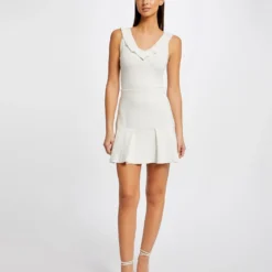 Débardeur Pull Col à Volants Ecru Femme -Morgandetoi Boutique debardeur pull col a volants ecru femme vue5 32536300942720201