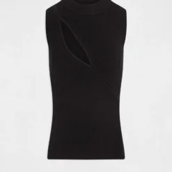 Débardeur Pull Sans Manches à Ouverture Noir Femme -Morgandetoi Boutique debardeur pull sans manches a ouverture noir femme vue3 32536300953580100