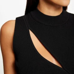 Débardeur Pull Sans Manches à Ouverture Noir Femme -Morgandetoi Boutique debardeur pull sans manches a ouverture noir femme vue4 32536300953580100