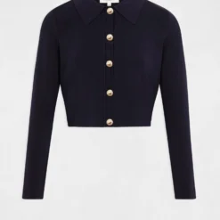 Gilet Boutonné Col à Revers Marine Femme -Morgandetoi Boutique gilet boutonne col a revers marine femme vue3 32536300953500301