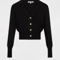 Gilet Col En V Manches Longues Noir Femme 8 Gilet Col En V Manches Longues Noir Femme -Morgandetoi Boutique gilet col en v manches longues noir femme vue3 32536300950230100