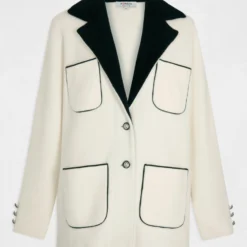 Gilet Droit Avec Poches Ecru Femme -Morgandetoi Boutique gilet droit avec poches ecru femme vue3 32536300949670201