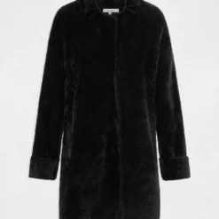 Gilet Long Droit Maille Duveteuse Noir Femme -Morgandetoi Boutique gilet long droit maille duveteuse noir femme vue3 32536300950320100