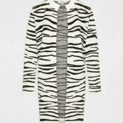 Gilet Long Imprimé Zèbre Noir Femme -Morgandetoi Boutique gilet long imprime zebre noir femme vue3 32536300951170100