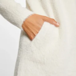 Gilet Long Maille Duveteuse Ivoire Femme -Morgandetoi Boutique gilet long maille duveteuse ivoire femme vue4 32536300908130203