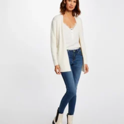 Gilet Long Maille Duveteuse Ivoire Femme -Morgandetoi Boutique gilet long maille duveteuse ivoire femme vue5 32536300908130203