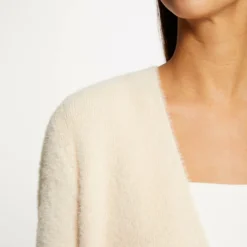 Gilet Long Maille Duveteuse Rose Clair Femme -Morgandetoi Boutique gilet long maille duveteuse rose clair femme vue4 32536300908130513