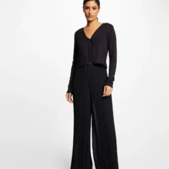 Gilet Manches Longues à Col En V Marine Femme -Morgandetoi Boutique gilet manches longues a col en v marine femme vue5 32536300929920301