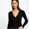 Gilet Manches Longues Avec Dentelle Noir Femme