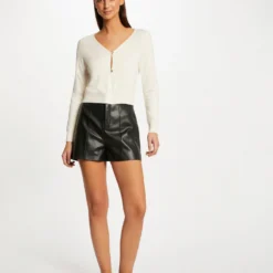 Gilet Manches Longues Boutonné Ecru Moyen Femme -Morgandetoi Boutique gilet manches longues boutonne ecru moyen femme vue5 32536300942780213