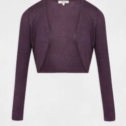Gilet Manches Longues Col Ouvert Prune Femme 8 Gilet Manches Longues Col Ouvert Prune Femme -Morgandetoi Boutique gilet manches longues col ouvert prune femme vue3 32536300931230505