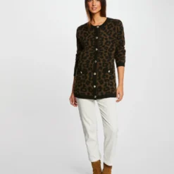 Gilet Mi-long Imprimé Léopard Noir Femme 7 Gilet Mi-long Imprimé Léopard Noir Femme -Morgandetoi Boutique gilet mi long imprime leopard noir femme vue5 32536300952360100