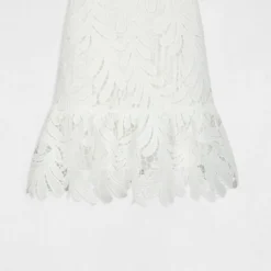 Jupe Courte à Dentelle Ecru Femme -Morgandetoi Boutique jupe courte a dentelle ecru femme vue3 32536300938260201