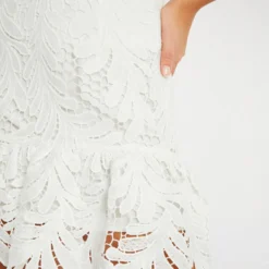 Jupe Courte à Dentelle Ecru Femme -Morgandetoi Boutique jupe courte a dentelle ecru femme vue4 32536300938260201