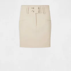 Jupe Droite Avec Boutons Beige Femme 8 Jupe Droite Avec Boutons Beige Femme -Morgandetoi Boutique jupe droite avec boutons beige femme vue3 32536300929130202