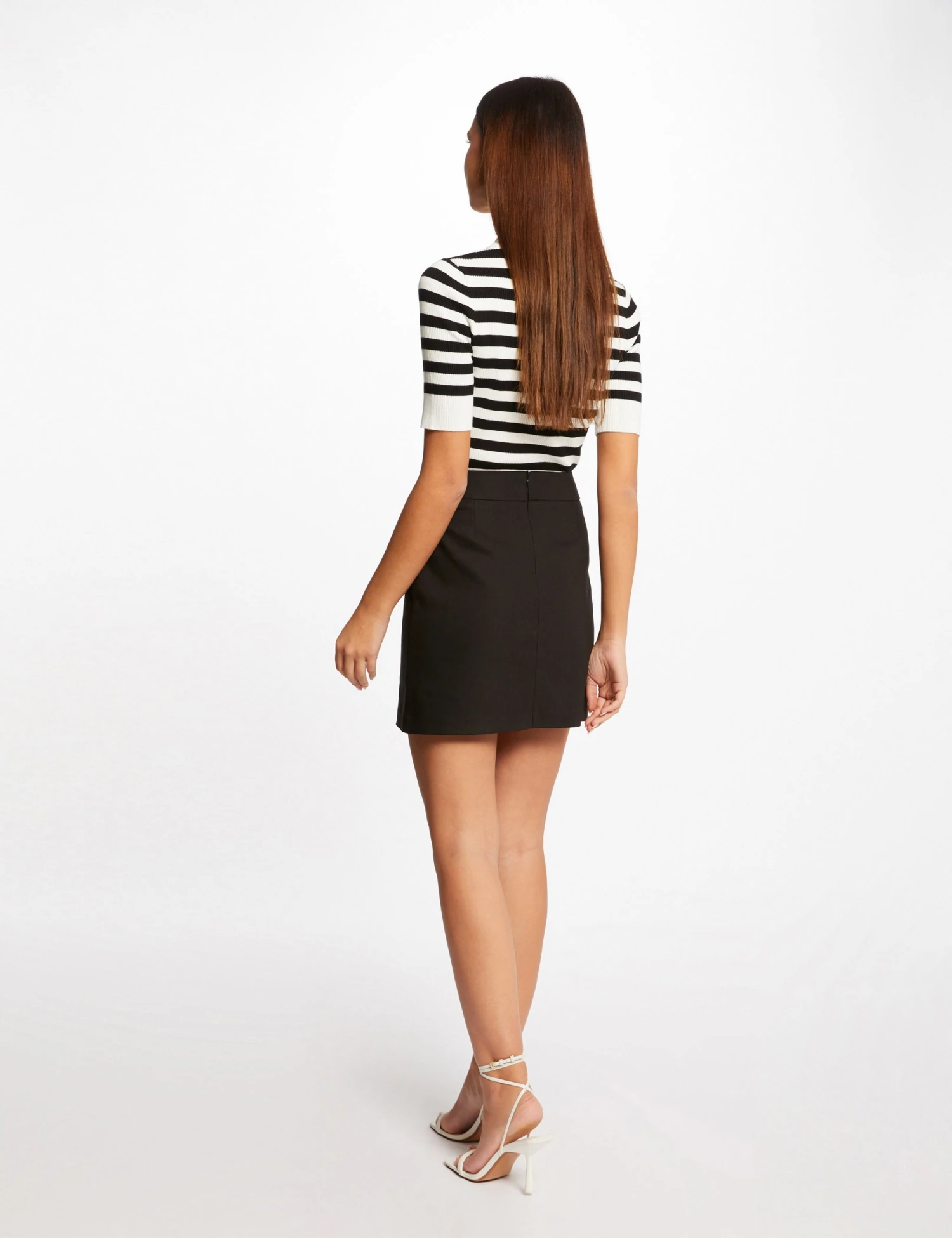 Jupe Droite Avec Boutons Noir Femme 2 Jupe Droite Avec Boutons Noir Femme – Image 2