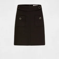 Jupe Droite Avec Boutons Noir Femme 8 Jupe Droite Avec Boutons Noir Femme -Morgandetoi Boutique jupe droite avec boutons noir femme vue3 32536300924760100