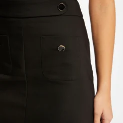 Jupe Droite Avec Boutons Noir Femme 9 Jupe Droite Avec Boutons Noir Femme -Morgandetoi Boutique jupe droite avec boutons noir femme vue4 32536300924760100