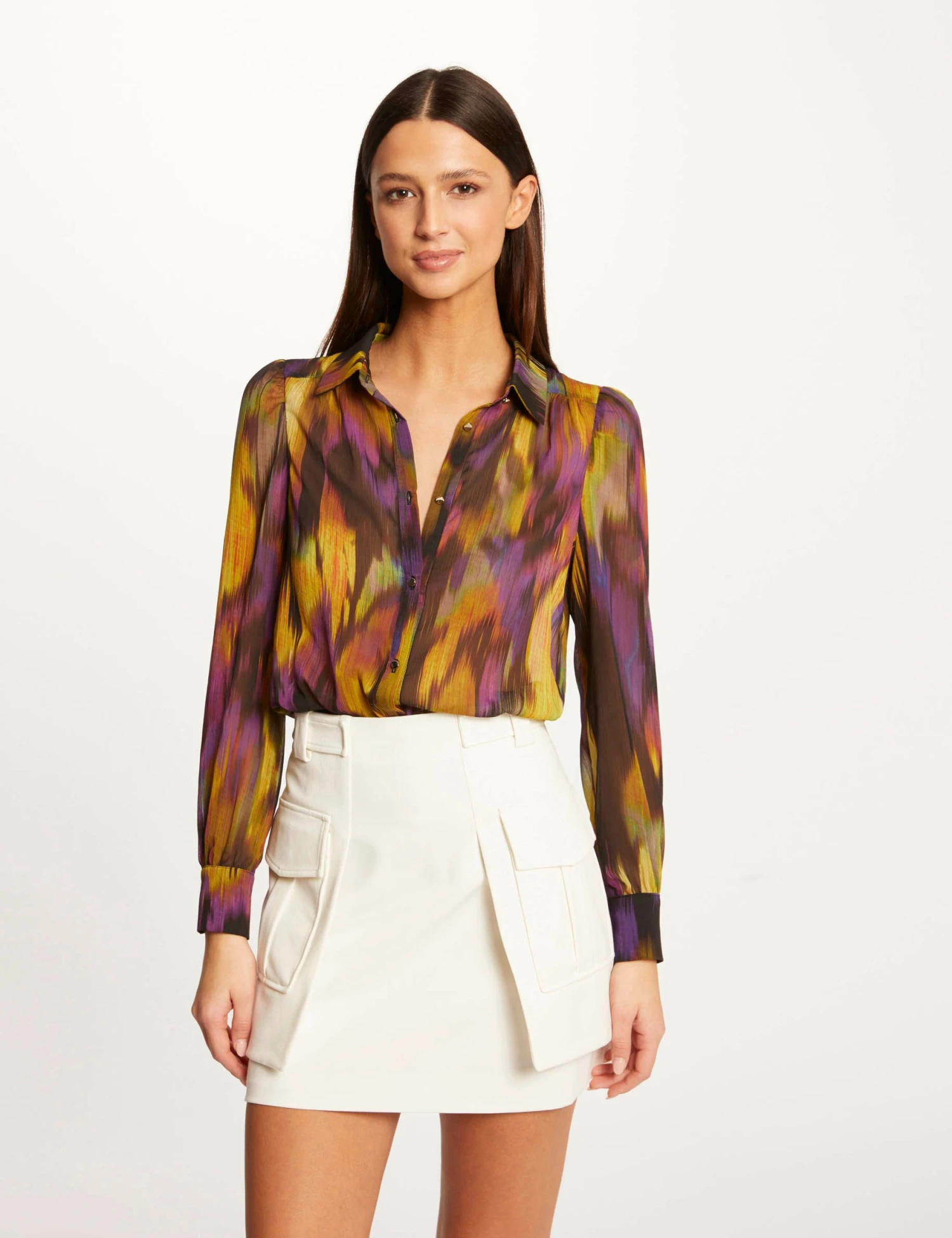 Jupe Droite Avec Poches Latérales Ecru Femme 4 Jupe Droite Avec Poches Latérales Ecru Femme – Image 4