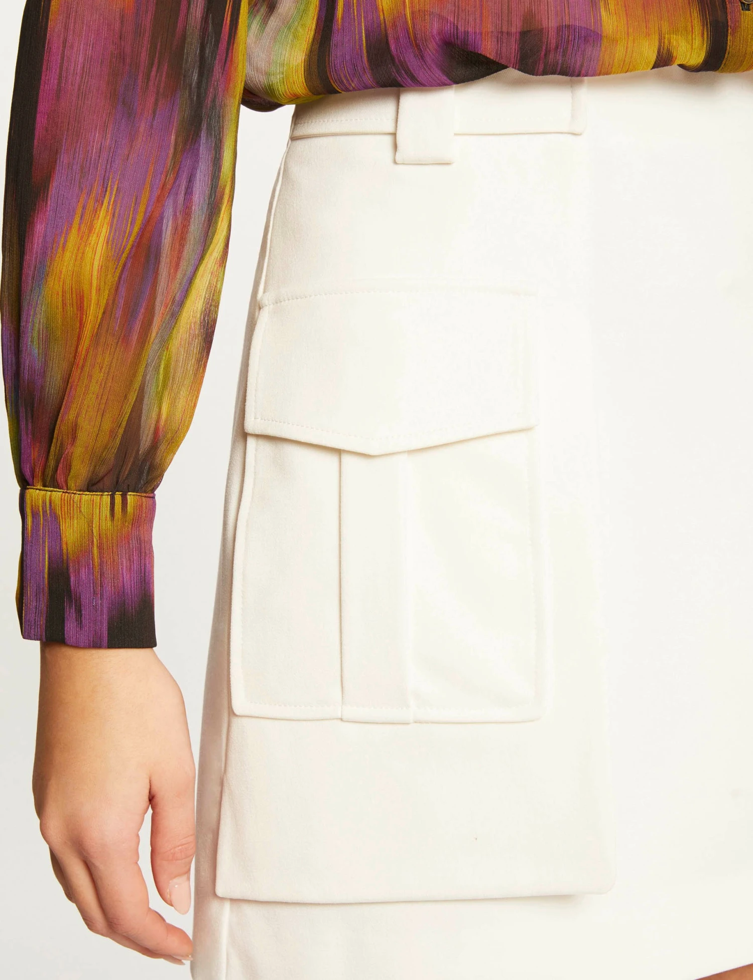 Jupe Droite Avec Poches Latérales Ecru Femme 3 Jupe Droite Avec Poches Latérales Ecru Femme – Image 3