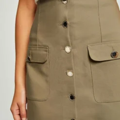 Jupe Droite Boutonnée Avec Poches Vert Moyen Femme 9 Jupe Droite Boutonnée Avec Poches Vert Moyen Femme -Morgandetoi Boutique jupe droite boutonnee avec poches vert moyen femme vue4 32536300958960608