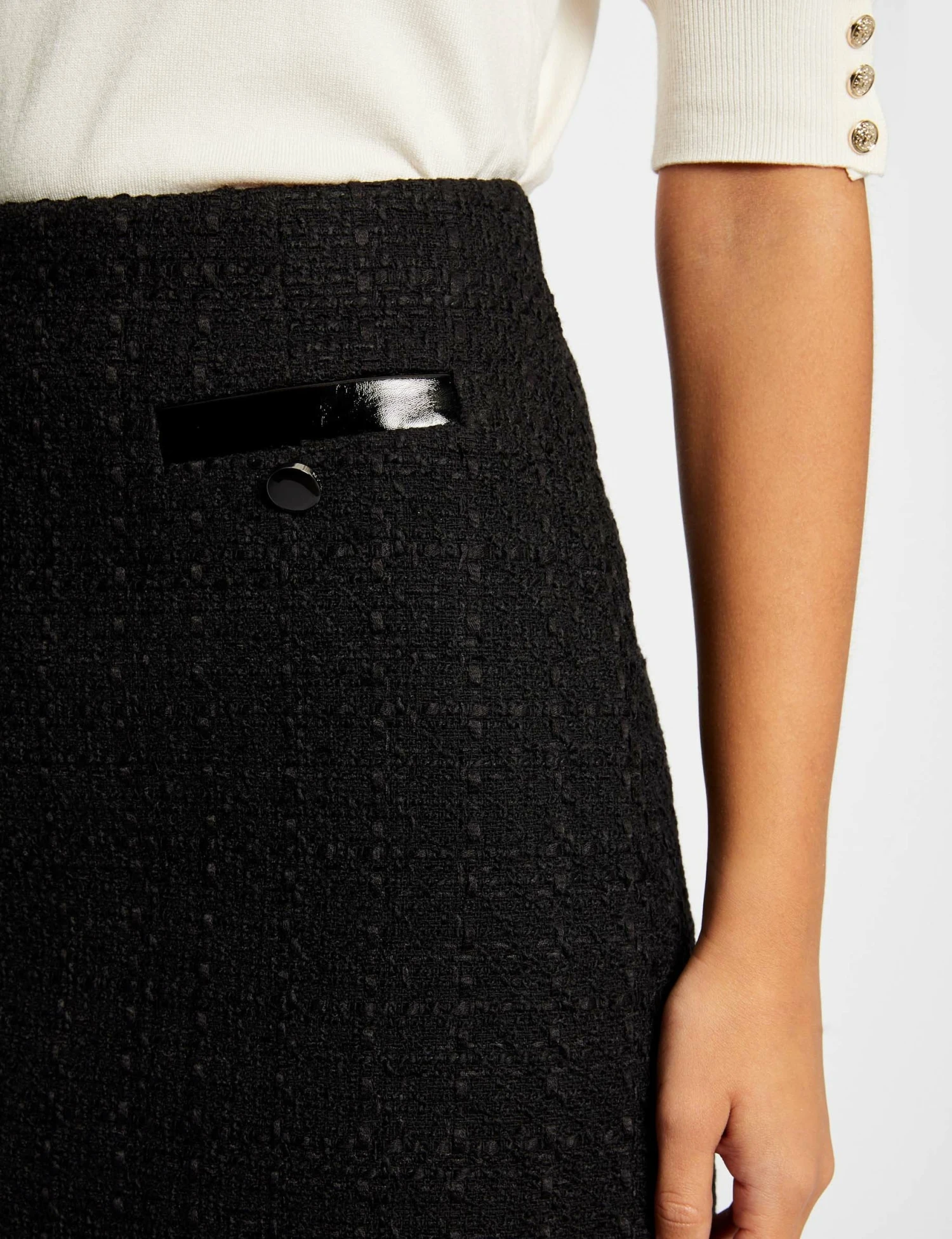 Jupe Droite Détails Vinyle Noir Femme 5 Jupe Droite Détails Vinyle Noir Femme – Image 5