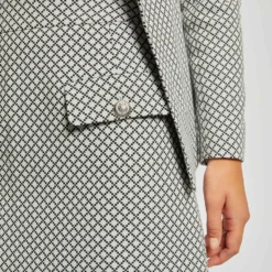 Jupe Droite Imprimé Géométrique Ecru Femme -Morgandetoi Boutique jupe droite imprime geometrique ecru femme vue4 32536300952580201