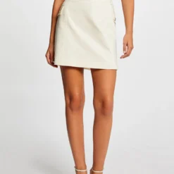 Jupe Droite Poches à Boutons Ecru Moyen Femme -Morgandetoi Boutique jupe droite poches a boutons ecru moyen femme vue6 32536300941740213