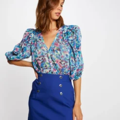 Jupe Droite Taille Haute Avec Boutons Bleu Electrique Femme 7 Jupe Droite Taille Haute Avec Boutons Bleu Electrique Femme -Morgandetoi Boutique jupe droite taille haute avec boutons bleu electrique femme vue5 32536300866030314