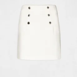 Jupe Droite Taille Haute Avec Boutons Ecru Femme 8 Jupe Droite Taille Haute Avec Boutons Ecru Femme -Morgandetoi Boutique jupe droite taille haute avec boutons ecru femme vue3 32536300866030201