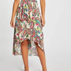 Jupe évasée Asymétrique Imprimée Multico Femme -Morgandetoi Boutique jupe evasee asymetrique imprimee multico femme vue5 32536300941700900