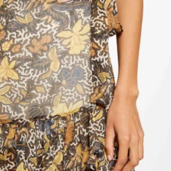 Jupe évasée Imprimé Végétal Multico Femme 9 Jupe évasée Imprimé Végétal Multico Femme -Morgandetoi Boutique jupe evasee imprime vegetal multico femme vue4 32536300897340900