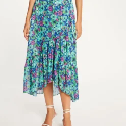 Jupe Longue évasée Imprimé Floral Multico Femme -Morgandetoi Boutique jupe longue evasee imprime floral multico femme vue5 32536300952600900