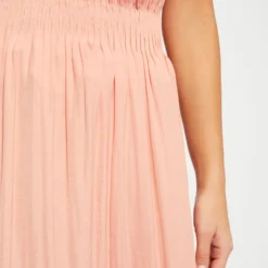 Jupe Longue Fluide Taille élastiquée Rose Moyen Femme -Morgandetoi Boutique jupe longue fluide taille elastiquee rose moyen femme vue4 32536300759720514